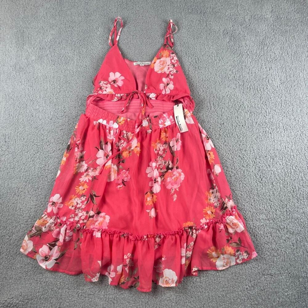 Haute Monde Women's Medium Pink Spring Floral Sleeveless Dress